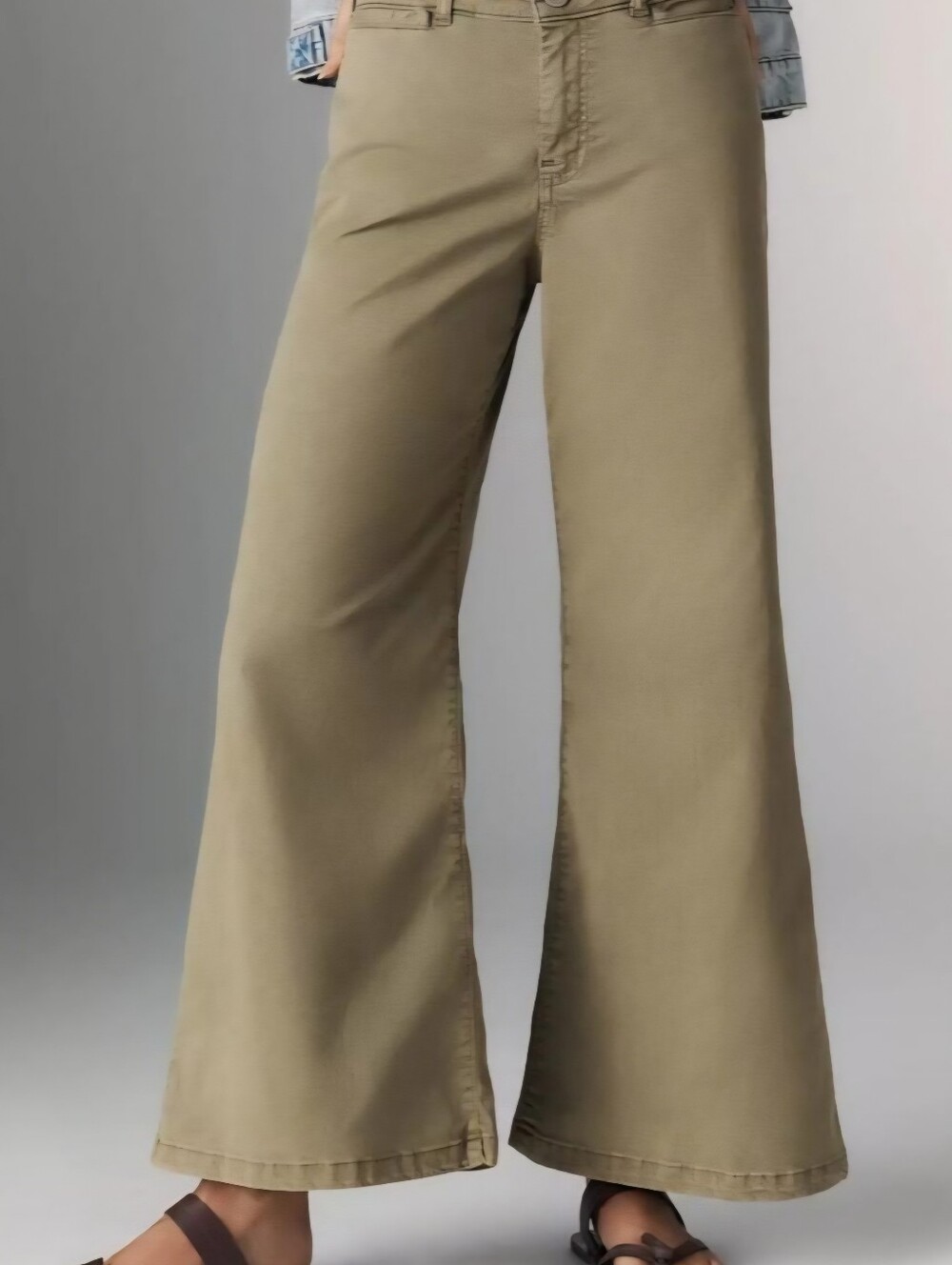 Pilcro Wide-leg Olive Green Pants Size 29 - Picture 3 of 9